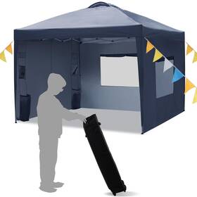 Cnp001bl Neocozy 10x10 Pop Up Canopy With 3 Sidewalls Patented One Push Easy Tent W