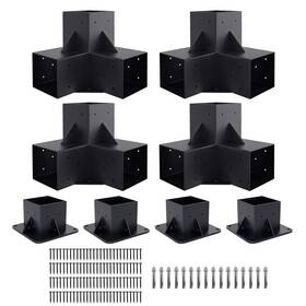 Neorexon 759357445438 Pergola Bracket Kit Elevated Wood Stand Woodwork For 4 Inch X Actual 3.5 3