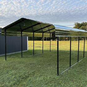 Nysc122007ag New Yard 12 X 20 7 Ft Heavy Duty All Steel Carport All-weather Canopy She