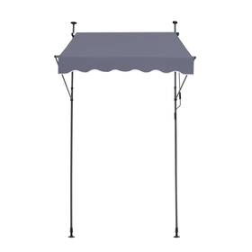 Sda150120-1 Nobrand 59x47 Inch Retractable Sunshade Adj 86-122in Patio Deck Gray