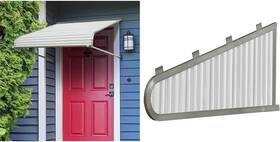 48425 Nuimage Awnings 705353394454 Series 2500 Aluminum Door Canopy Traditional Vented Sidewings White