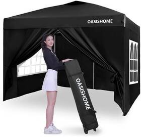Oasishome 313040711790 Pop-up Gazebo Instant Portable Canopy Tent 10ftx10ft With 4 Sidewalls