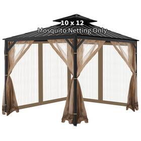 Oipunshle 754197877432 Gazebo Universal Replacement Mosquito Netting 10ftx12ft Outdoor
