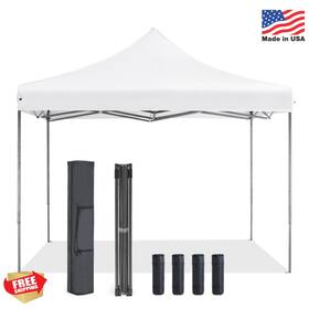 Olixis 700476326146 10x10 Ft Pop Up Canopy Tent Waterproof Portable Outdoor Shade Wit