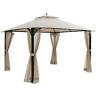 Op70382be Costway Canopy Tent Outdoor Patio Gazebo Slant Steel Beige