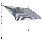 Opp3064562877613zu Manual Retractable Awning Blue And White Stripes