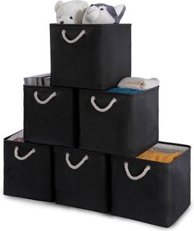 6pcs-13 Oterri Am02452 6 Pack 13x13 Inch Fabric 6pcs-13&apos &apos X13&apos Black