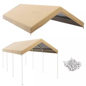 Otryad 313025022033 Portable Carport Replacement Top With Ball Bungee Cords 10 Ft. X 20 Waterproof