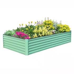 Otryad 313100067027 71 Inch L X 36 W 18 H Green Steel Galvanized Garden Bed Outdoor Plante