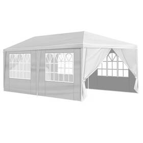 Otryad 445012427446 10 Ft. X 20 White Outdoor Wedding Tent With 6 Removable Window Sidewalls And