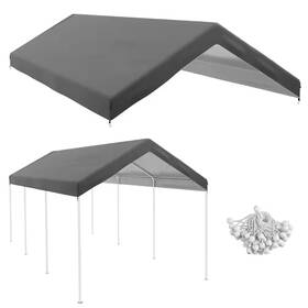 Otryad 705353495892 Portable Carport Replacement Top With Ball Bungee Cords 10 Ft. X 20 Waterpr