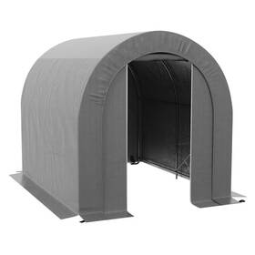 Otryad 744759567420 7.8 Ft. W X 5.9 D 6.2 H Gray Roof Metal Carport Waterproof Portable S