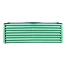 Otryad 744759627124 95 Inch W X 47 D 18 H Green Steel Galvanized Garden Bed Outdoor Plante