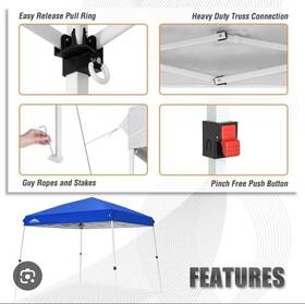 726084 Outdoor Canopy 10 X Instant Tent Slant Leg Picnic Camping Beach Shade Blue