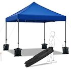 Outdoor Canopy Backyard Shade Portable Adjustable Height Metal Frame Navy Blue