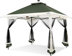 Outdoor Living Suntime 445034574593 12 X Instant Pop Up Gazebo Polyester Canopy Tent Shelter With Solar L