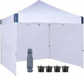 Outdoor Wind 705353730009 10x10 Pop Up Canopy Tent With Sidewalls Heavy Duty Commercial Instant