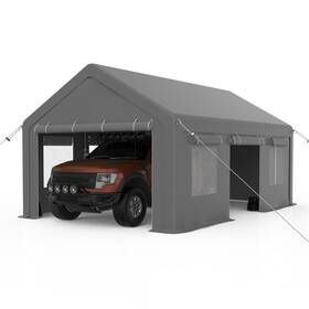N-uguouhopfrc3zxztmabaqdjdf Outdoorvibe 12x20ft Carport Heavy Duty With Roll-up Sidewall And Ventilated Wind