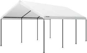 Of200049 Outfine Carport Canopy 12x20 Ft Heavy Duty Car Garage White Beige