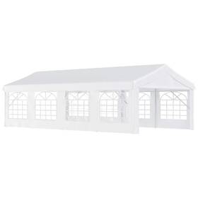 X110.25 Outsunny 01-0803 Canopy Tent 157.5 Inch X315 White Polyethylene Durable Heavy Duty