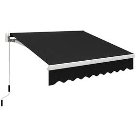 682916 Outsunny 8ft X 7ft Patio Retractable Awning Manual Exterior Sun Shade Deck New