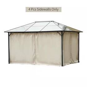 Outsunny 711181684667 130.75 Inch X Universal Gazebo Sidewall Set With 4 Panels Hooks/c-rings