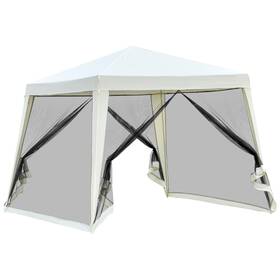 Outsunny 781126124008 10ftx10ft Outdoor Canopy Tent Slant Leg Sun Shelter With Mesh Sidewalls