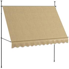 840-262v03bg Outsunny Canopies 9.8ftx3.9ft Uv Protected Polyester Rectangle Sun Shade Beige