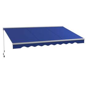 840-268v81nu Outsunny 10 Ft. X 16.5 Blue Electric Retractable Awning With Remote And