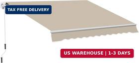 Outsunny 842525106696 13ft X 8ft Retractable Awning Patio Awnings Sunshade Shelter With Manual C