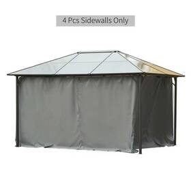 Outsunny 842525170703 130.75 Inch X Universal Gazebo Sidewall Set With 4 Panels Hooks/c-rin