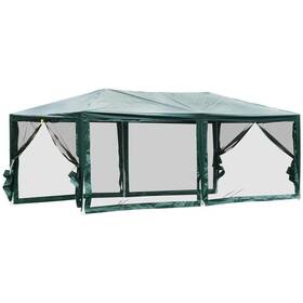 84c-023gn Outsunny Canopy Tent 10ftx20ft Rectangle Green With 4 Removable Mesh Side Walls