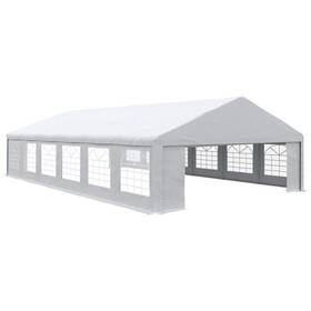 84c-389v00wt Outsunny Outdoor Canopy Tent 39ft X 23ft Large Rectangle Metal Frame In White
