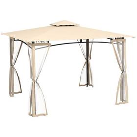 84c-446v00bg Outsunny Patio Gazebo 10 Ft. X 12 Beige
