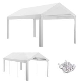 84c-447v00wt Outsunny Canopy Parts 10ftx20ft With Ball Sturdy Pe White Carport Replacement Top