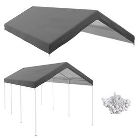 84c-448v00cg Outsunny Canopy Parts 10ftx20ft Pe Dark Gray Carport Replacement Top Durable