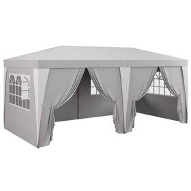 84c-494v00lg Outsunny Canopy Tent 10ft X 20ft Pop Up Tailgating Gear Collapsible Metallic Gray