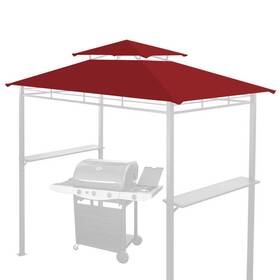 G285-bgd Outsunny Tiered Replacement Canopy Only For 8x5ft Barbecue Gazebo Outdoor