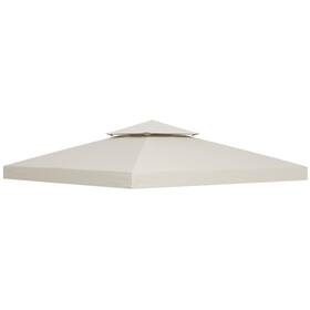 Us100110-053cw0131 Outsunny 98 X Gazebo Replacement Canopy Cream White 2tier Uv Cover