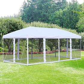 Us840-012v01cw0141 Outsunny Pop Up Party Tent Gazebo Wedding Canopy Cream