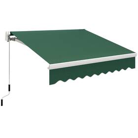 Us840-193v01gn0145 Outsunny 8ftx7ft Manual Retractable Sun Shade Shelter Outdoor Patio Awning Canopy Green