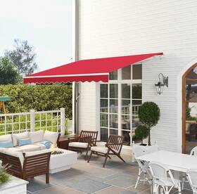 Us840-207v00db0141 Outsunny 12ft X 10ft Outdoor Manual Retractable Awning Window Sunshade Shelter