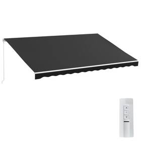Outsunny Us840-245v83bk0131 16ft X 10ft Electric Awning Retractable Uv Protection Sun Sha