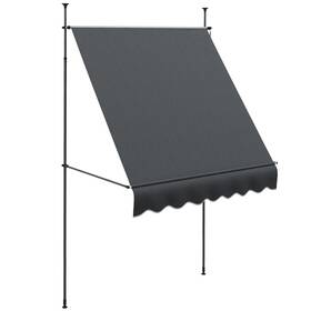 Us840-262v01cg0145 Outsunny 6.5ft X 4ft Freestanding Retractable Awning Non-screw Dark Gray
