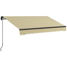 Us840-264v00bg0145 Outsunny 8ft X 6.5ft Patio Retractable Awning Sunshade Shelter Beige