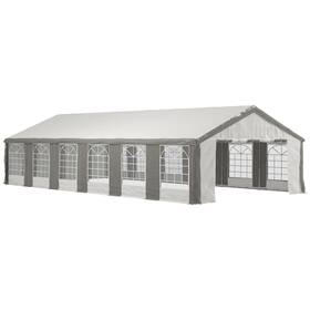 Us84c-020v00gy0145 Outsunny 20ft X 40ft Carport And Party Tent Sidewall Windows Event Catering Wedding Gray