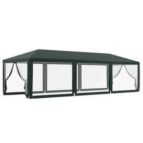 Us84c-024v01gn0145 Outsunny 10ft X 28ft Gazebo Canopy Cover Party Tent With Removable Mesh Side Walls Patio