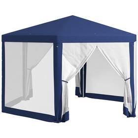 Us84c-044v02bu0145 Outsunny Hexagonal Patio Gazebo Outdoor Canopy Party Tent Activity Event With Mesh Net