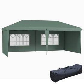 Us84c-117v01gn0145 Outsunny 10ft X 20ft Outdoor Gazebo Canopy Wedding Party Tent With 4 Removable Sidewalls