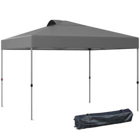 Us84c-231v01cg0145 Outsunny 9.7ft X Event And Outside Canopy With 3-tier Adjusting Height Roller Bag Grey